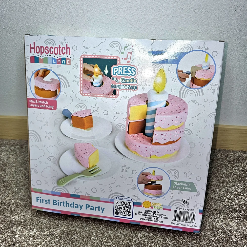 First Birthday Cake Topper Set - Pink and White